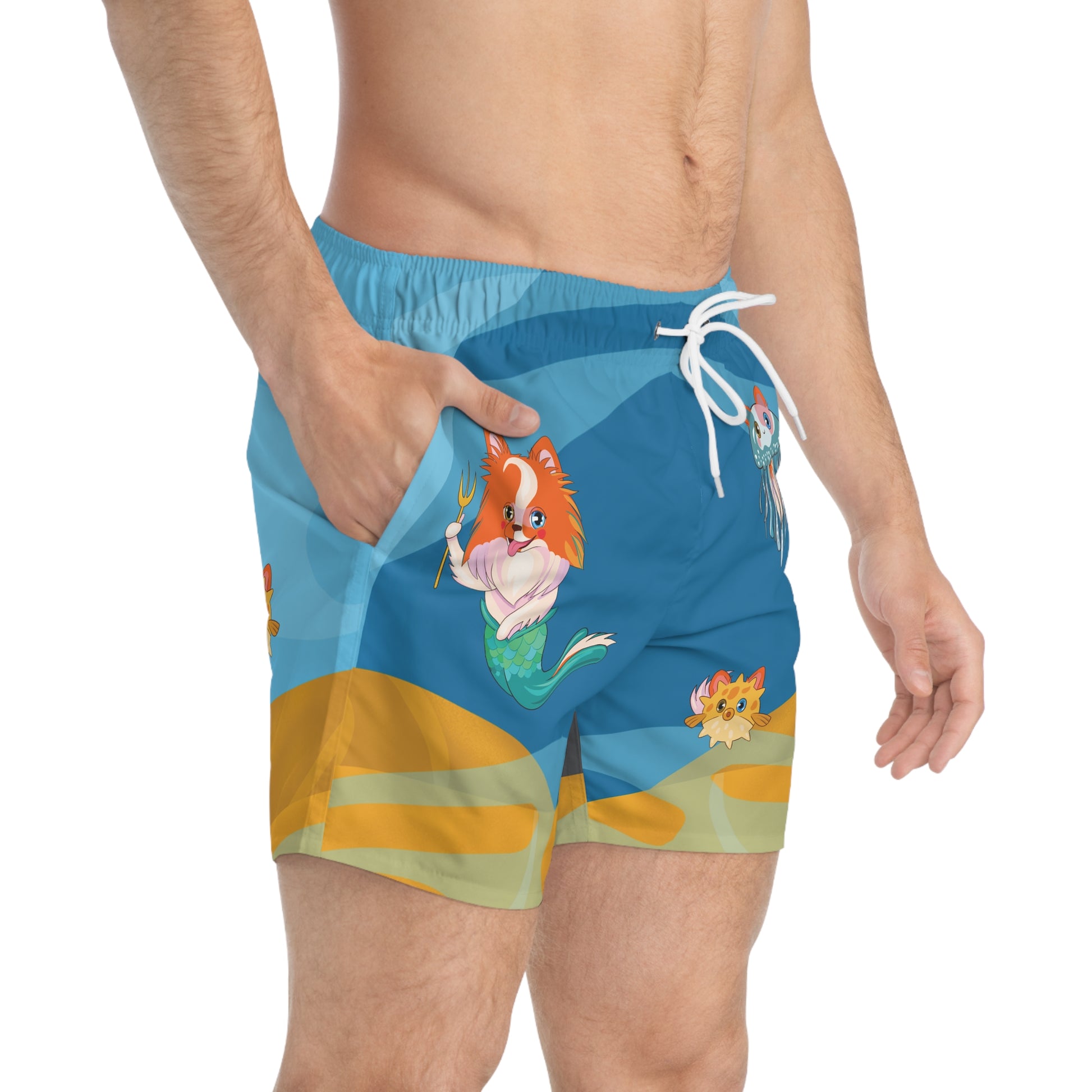 Whimsical Animal Print Swim Trunks, Fun Beach Shorts, Ocean Party Attire, Summer Vacation Essentials, Colorful Poolside Gear