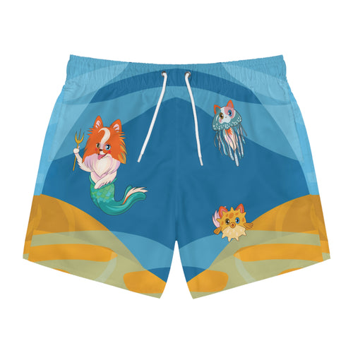 Whimsical Animal Print Swim Trunks, Fun Beach Shorts, Ocean Party Attire, Summer Vacation Essentials, Colorful Poolside Gear