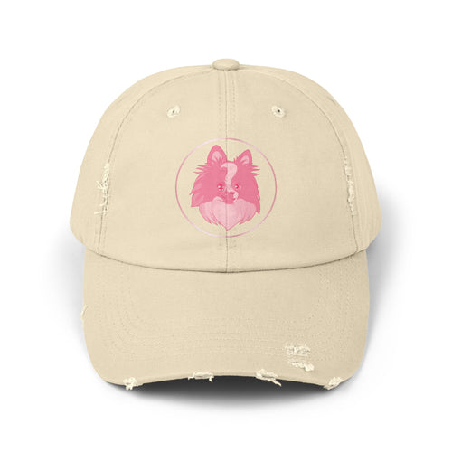 Pink Wolf Distressed Cap | Unisex Hat for Nature Lovers, Gift for Her, Outdoor Accessories, Casual Style, Birthday Gift