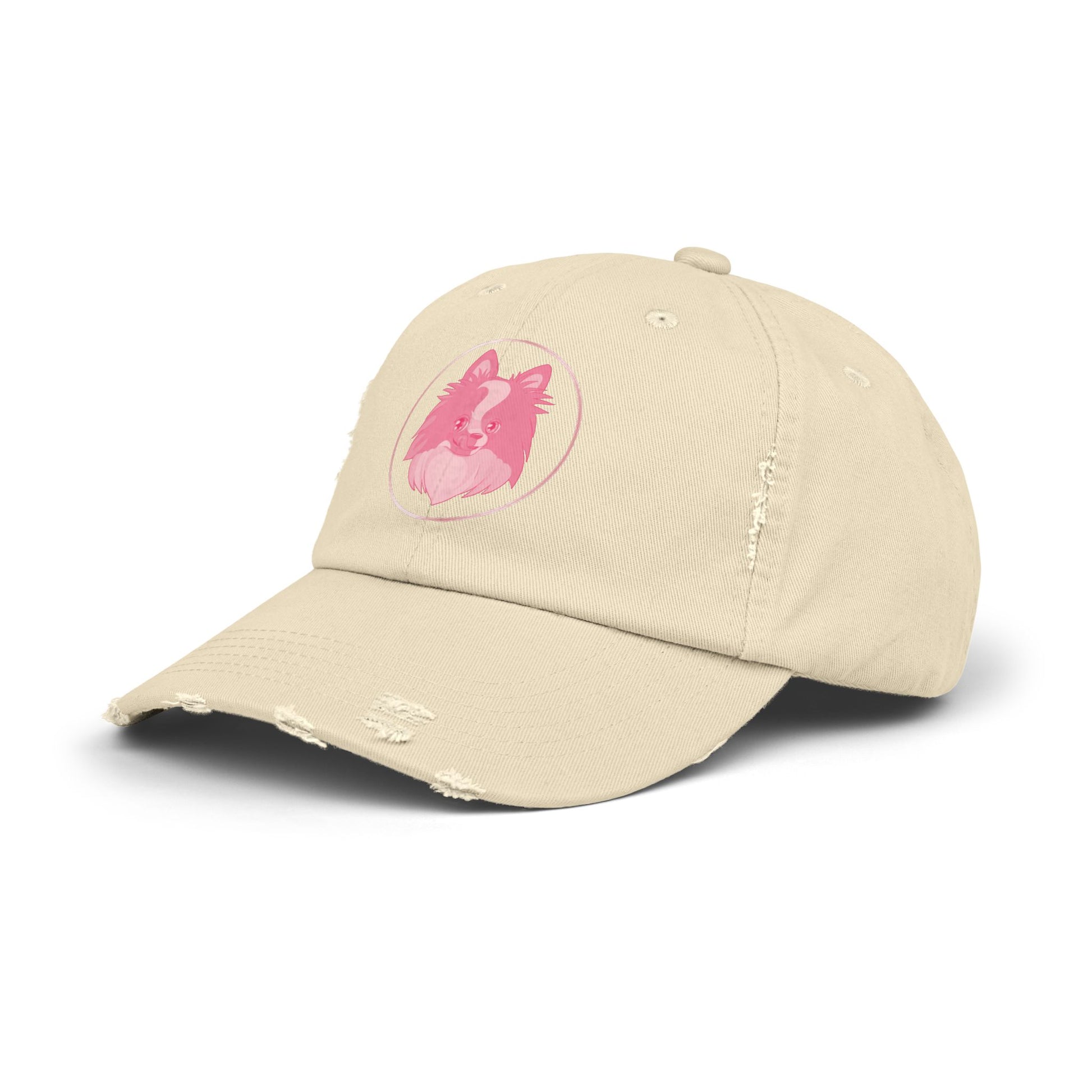 Pink Wolf Distressed Cap | Unisex Hat for Nature Lovers, Gift for Her, Outdoor Accessories, Casual Style, Birthday Gift