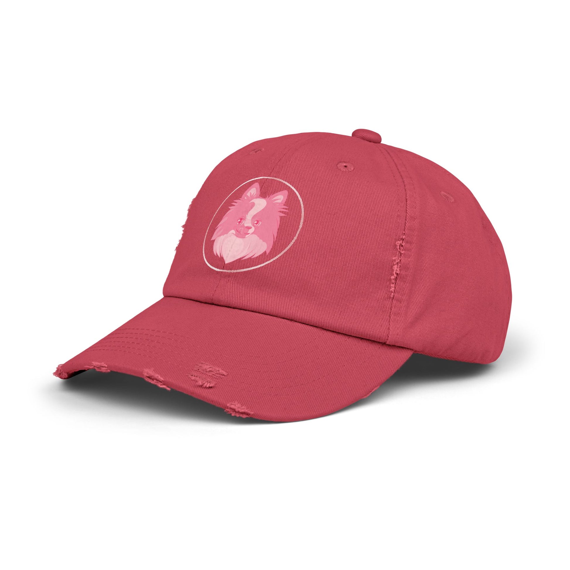 Pink Wolf Distressed Cap | Unisex Hat for Nature Lovers, Gift for Her, Outdoor Accessories, Casual Style, Birthday Gift
