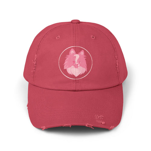 Pink Wolf Distressed Cap | Unisex Hat for Nature Lovers, Gift for Her, Outdoor Accessories, Casual Style, Birthday Gift
